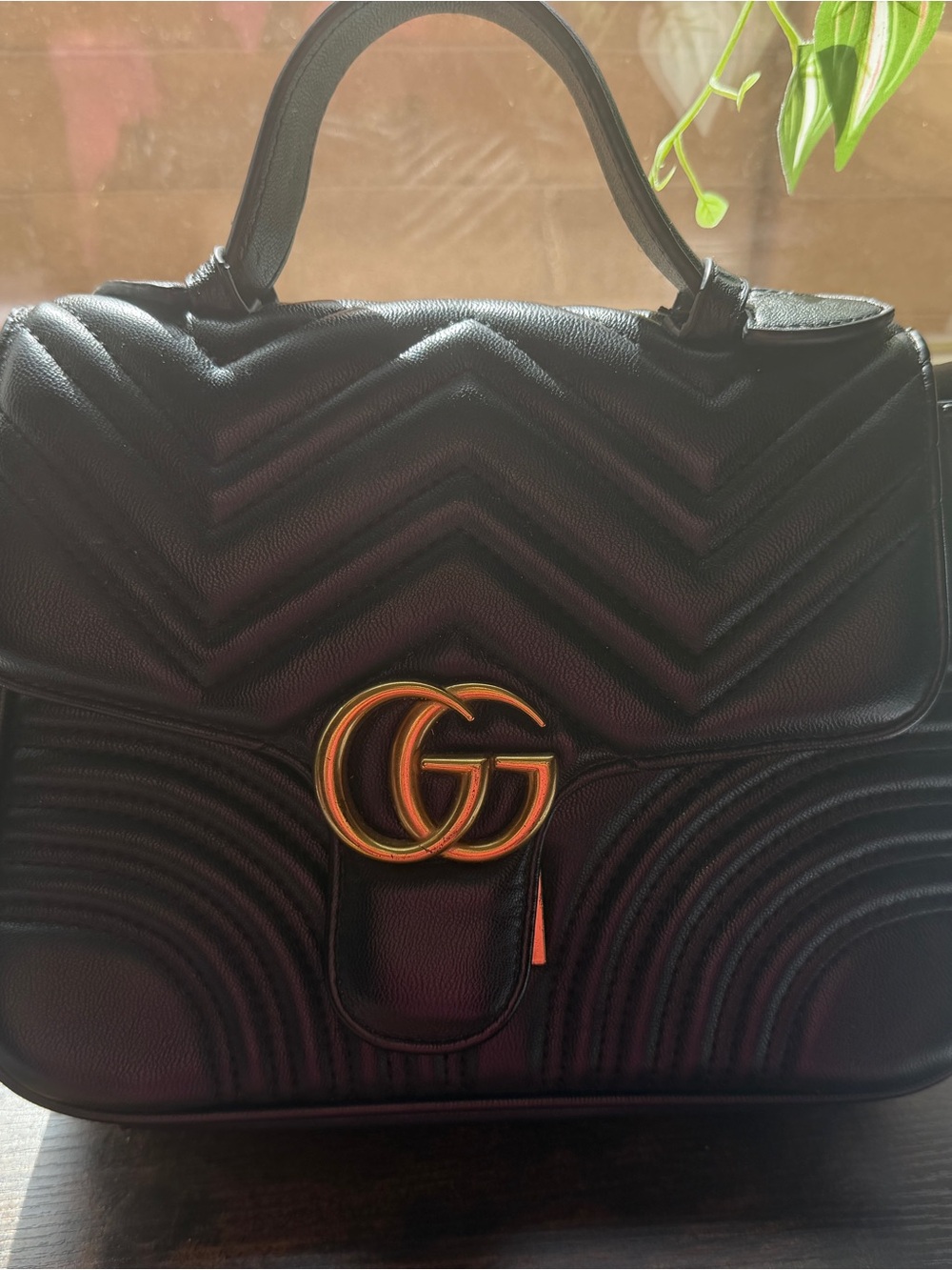 Gucci Black Quilted Top-Handle Satchel with Gold Hardware